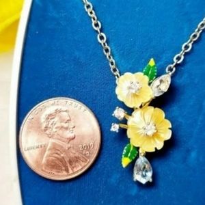 Genuine Gemstone Flower 14K/925 Pendant